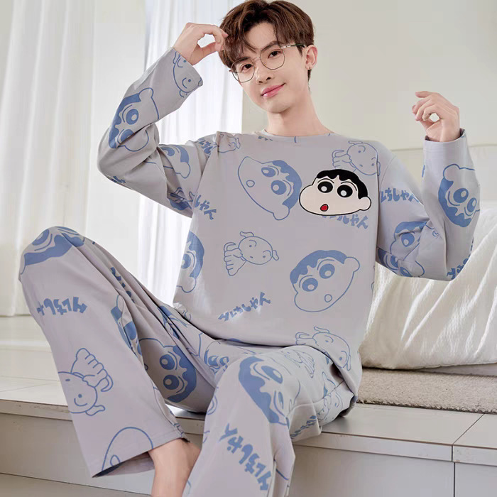 Imitation Cotton Pajamas Men's Spring and Autumn Long Sleeve 2024 New Arrival plus size Outwear Loose Men's Home Clothes Student suit