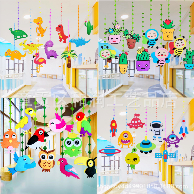 Factory goods are directly supplied to shopping malls, shops, schools, kindergartens, classrooms, corridors, environment layout, creative air hanging ornaments