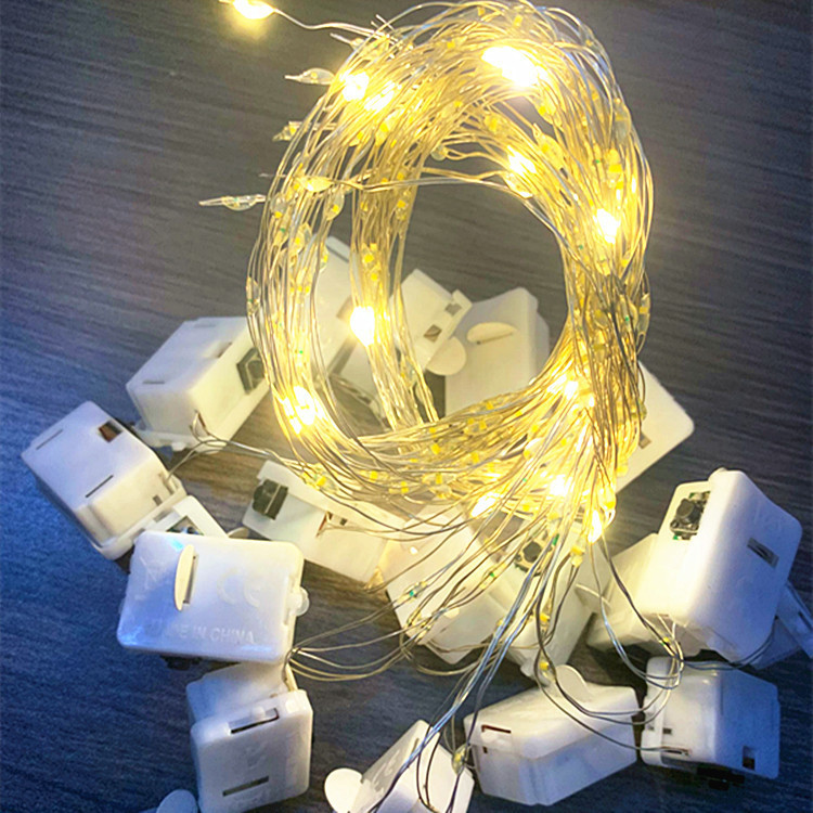 led Copper Wire Light with Gift Box Cake Bouquet Decoration led Light String Adjustable Flashing Garland Small Lantern Wholesale
