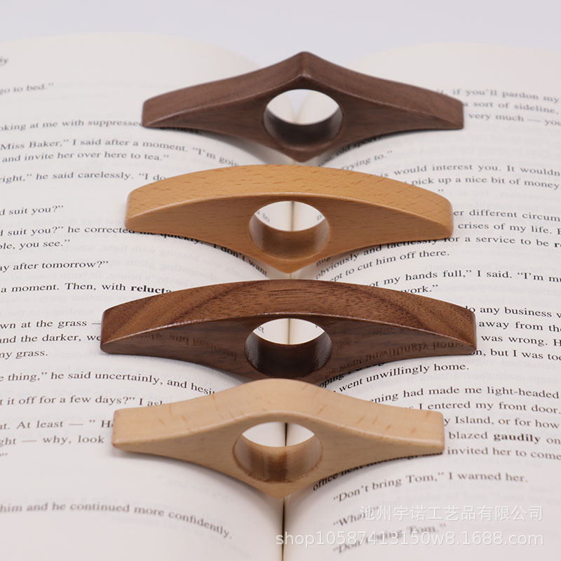 Cross-border Book Page Holder Solid Wood Thumb Book Support One-handed Reading Finger Ring Book Page Clamp Press