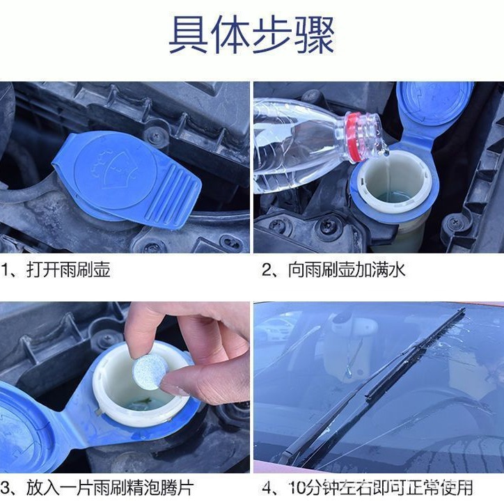 Car Glass Water Effervescent Tablets, Car Solid Wiper Essence, Super Concentrated Wiper Water, Summer Decontamination Wiper Essence
