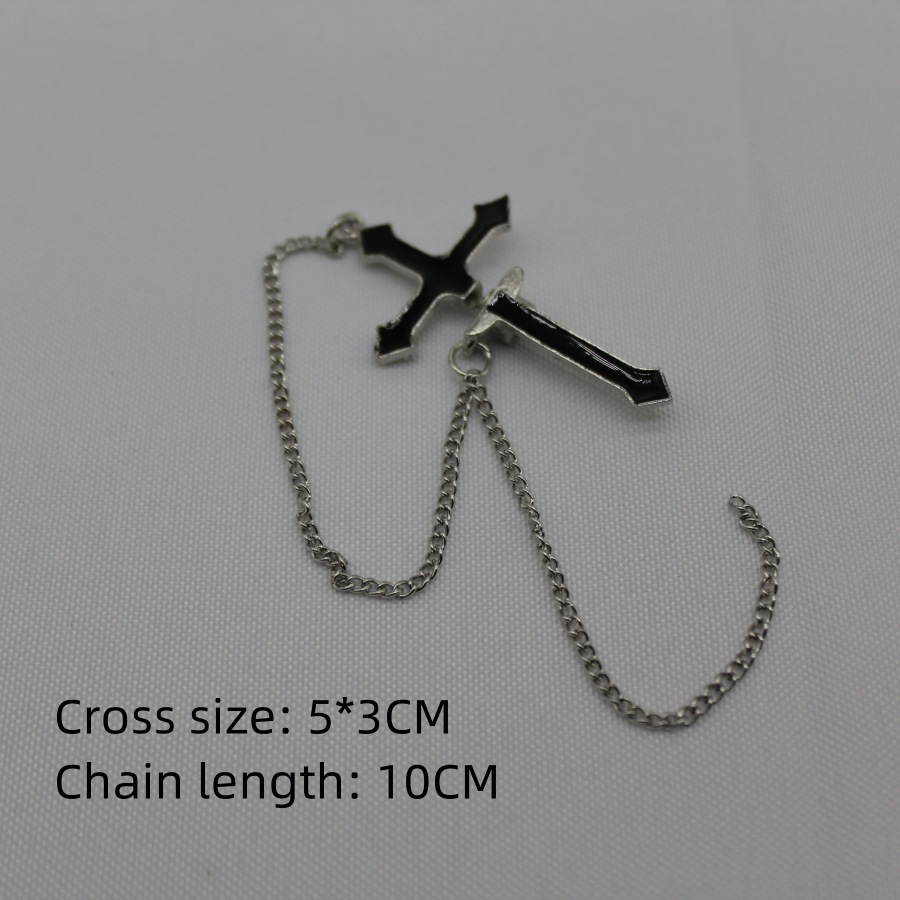 European and American cross-border jewelry personalized fashion punk black cross pendant all-match earrings