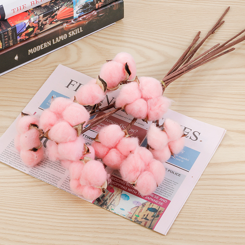 Cotton dried flower cotton bouquet simulation cotton Christmas bouquet dried flower eternal flower natural cotton Xinjiang cotton