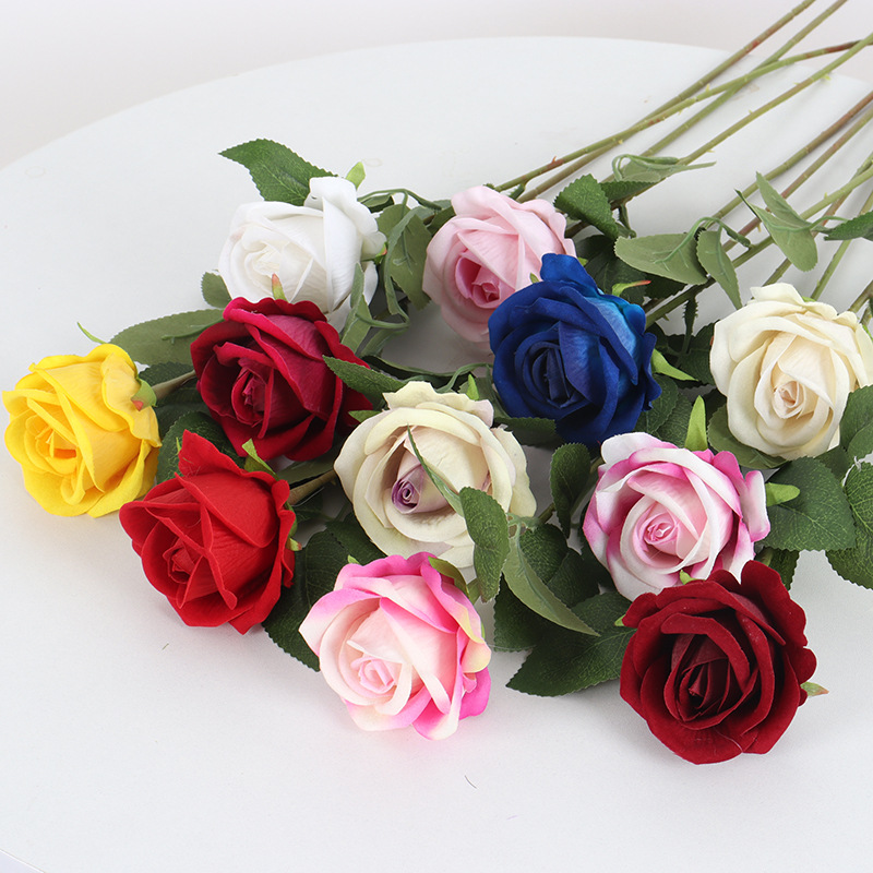 Artificial flannel rose Valentine's Day home wedding decoration artificial flower rose wall waterfall artificial flower
