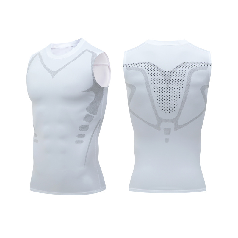 Men's Sports Vest Men's Fitness Quick-Drying Breathable Cross-Border Slim Sleeveless Tight Training Elastic Vest Summer