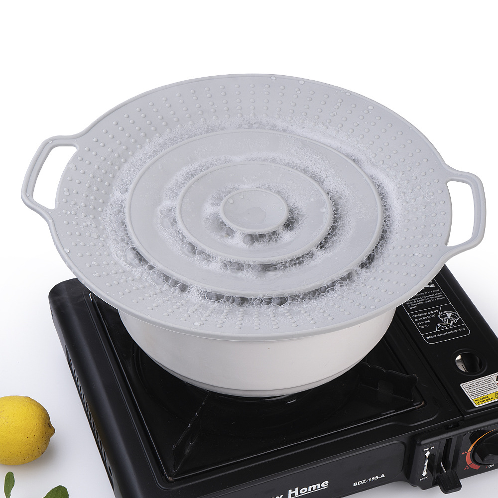 in stock Silicone Anti-overflow Pot Cover Porridge Anti-overflow Anti-splash Anti-boiling Thickened Sand Pot Cover Kitchen Silicone Preservation Cover