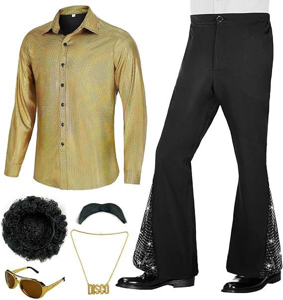 Disco Men's Performance Clothing 2025 Men's Long-Sleeved Shirt Pants Retro Suit Cos Stage Performance Clothing