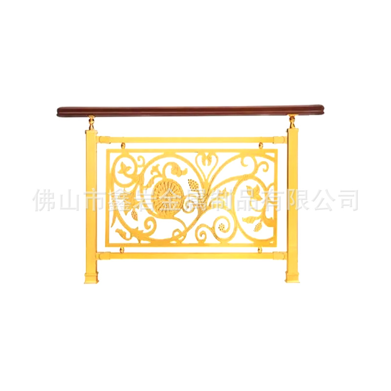 Villa Staircase Copper Handrail Aluminum Staircase Guardrail Embossed Staircase Guardrail Handrail Gold-Plated Staircase Source Factory