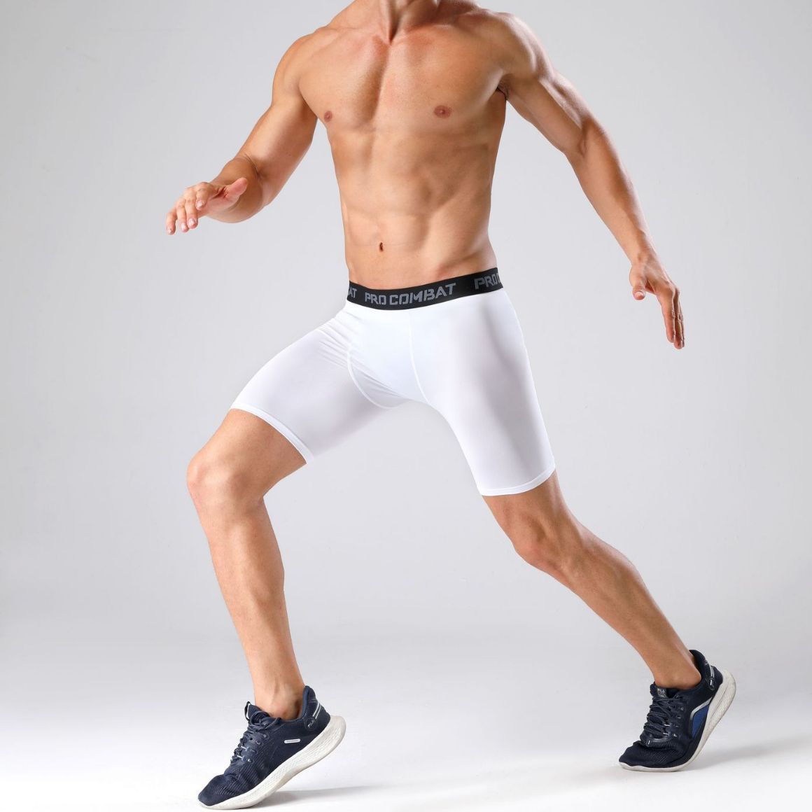 Men's Sports Compression Shorts for Summer, Elastic Training Running Shorts, Breathable Quick-Drying Five-Point Shorts for Fitness and Running