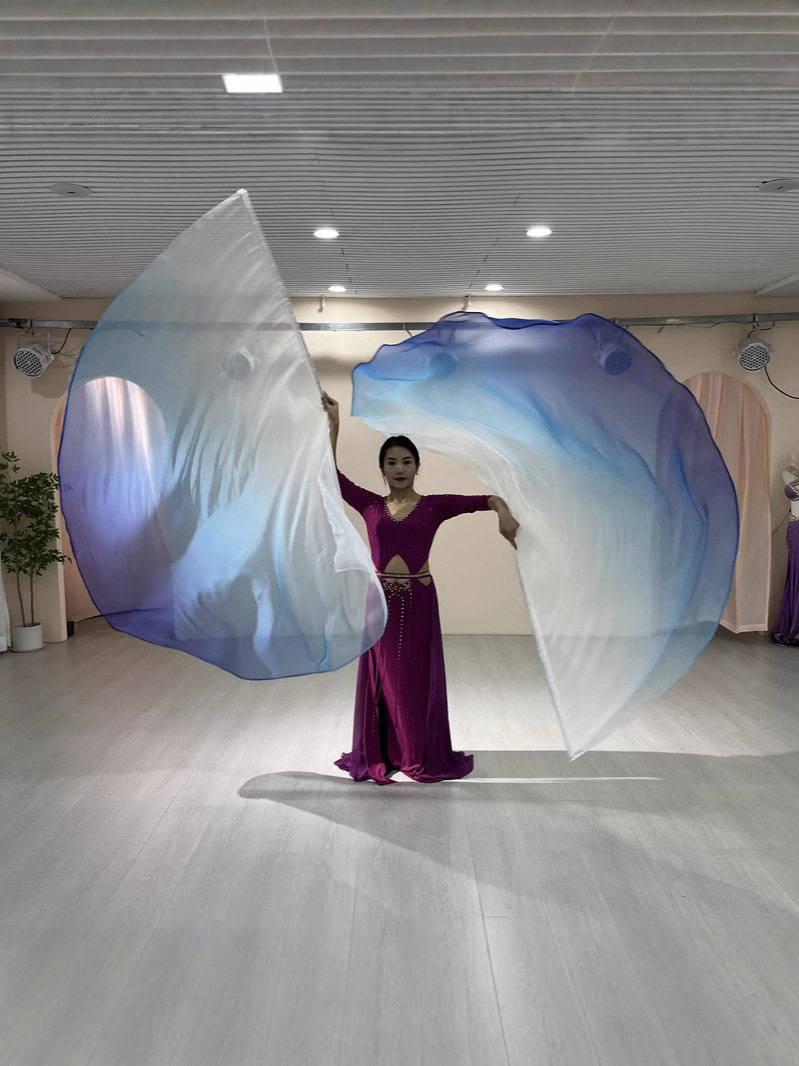 Classic Stage Performance Clothing Gradient Semicircle Flag Colorful Gauze Scarf Praise Flag Sports Meeting Prayer Flag Manufacturer Wholesale