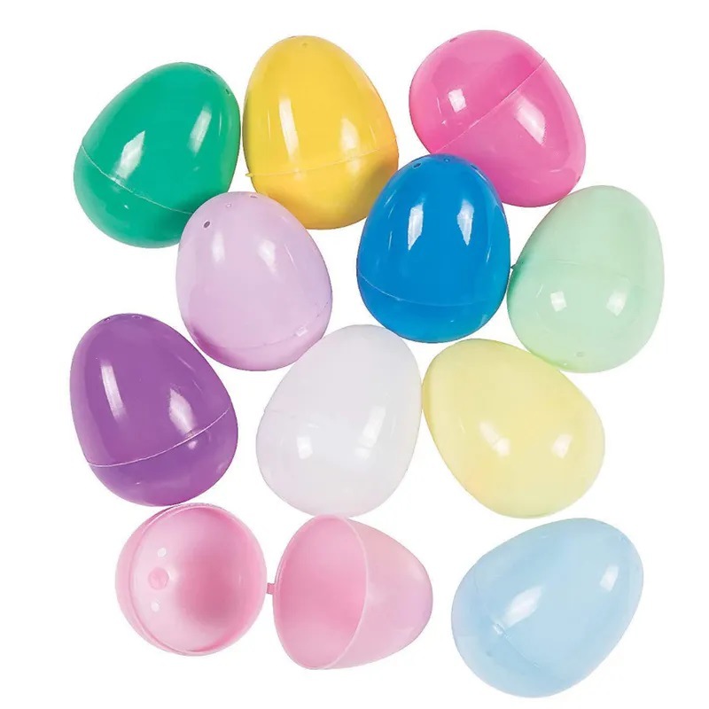 2.25 "Easter egg Easter plastic egg Children's handmade Easter Egg toy non-flat bottom