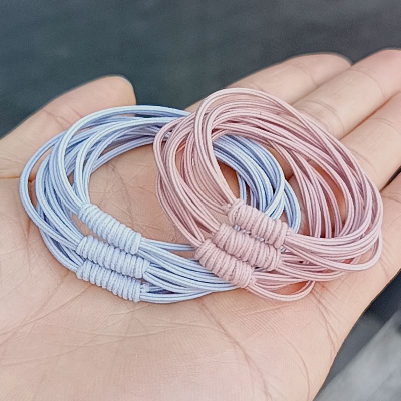 New Korean Style Four-in-One Internet Celebrant High Elastic Rubber Band Hair Band Basic Hair Rope Simple Tie Rope Hair Accessories