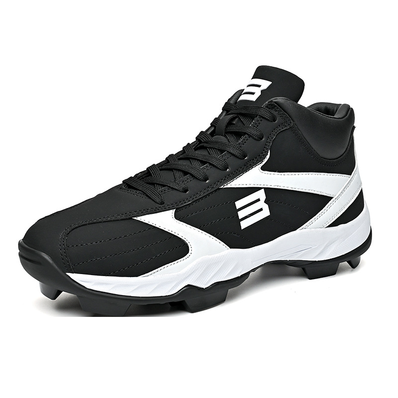Cross-Border New Large Size American Football League American Baseball Tpu Wear-Resistant Anti-Slip Mid-Top Ankle Protection Plastic Spike Baseball Shoes