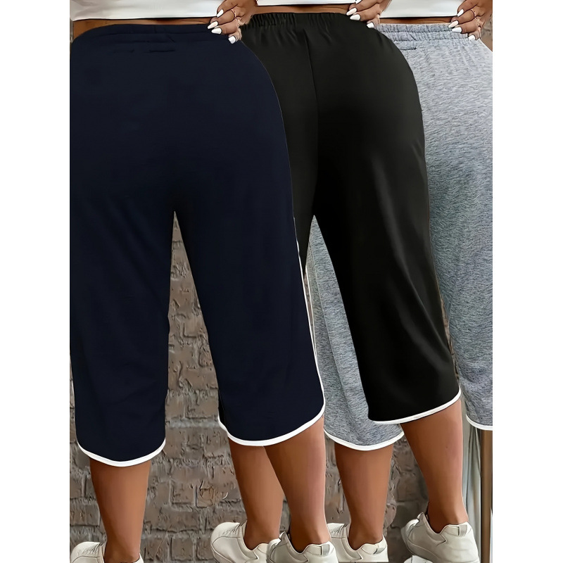 2026 New Cross-Border Dropshipping Women's Elastic Cropped Pants Casual Pants Cross-Border Dropshipping