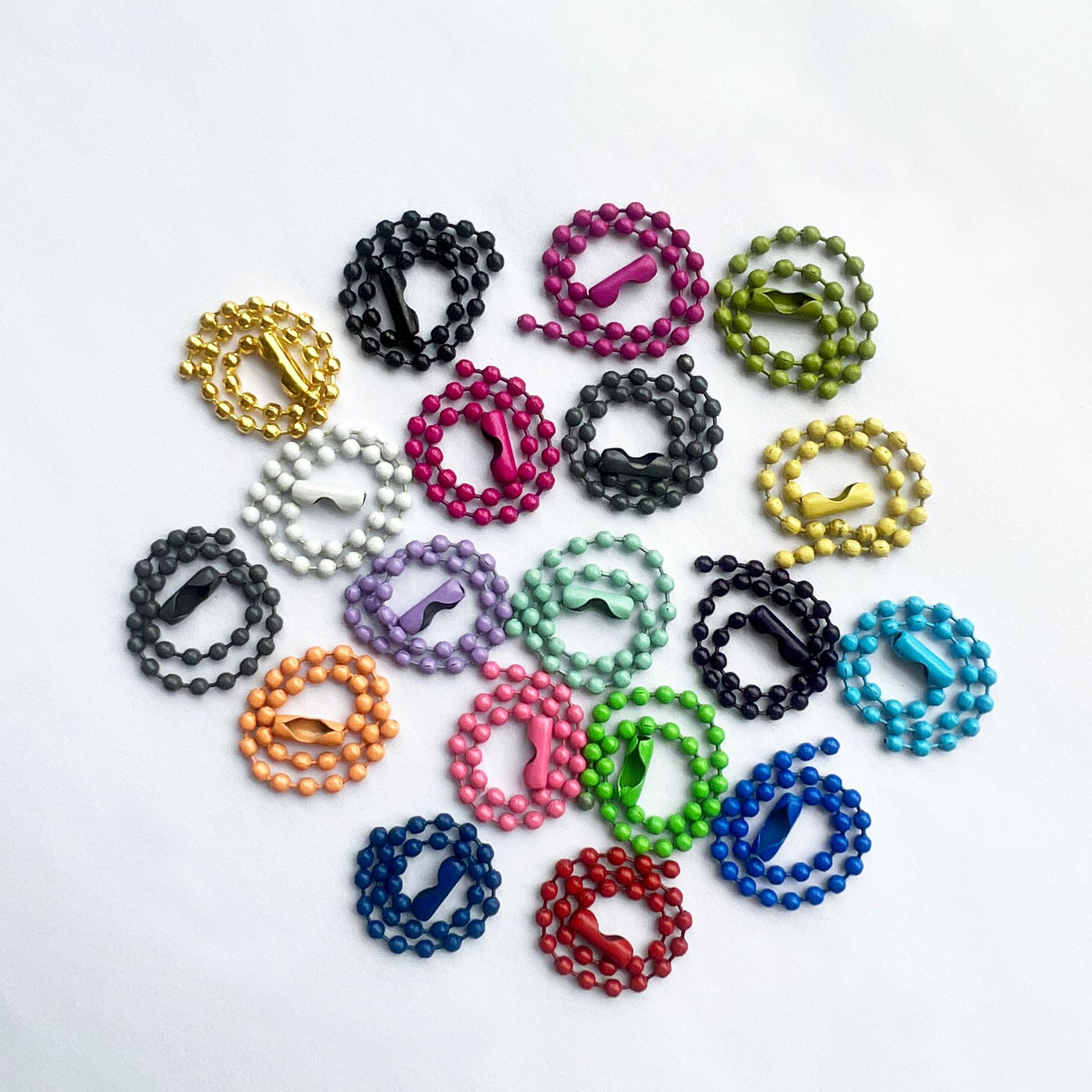 Factory candy color bead chain metal chain ball bead chain paint ball chain key chain diy jewelry accessories