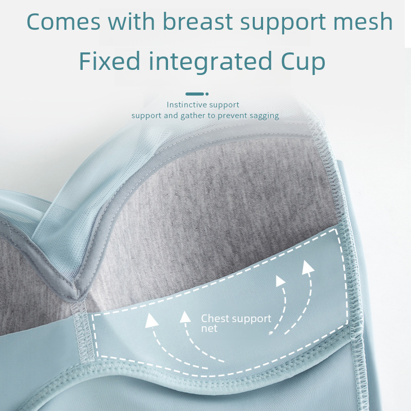 Seamless Ice Silk Bra Sexy Sports Underwear Women's Small Chest Gathered No Steel Ring Beautiful Back Thin Tube-top Vest