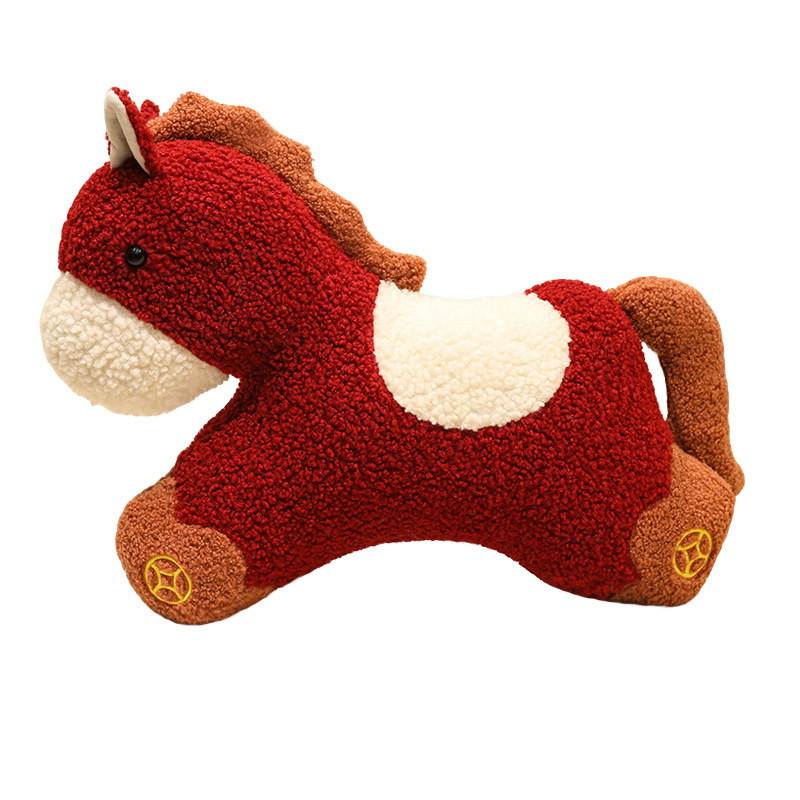 New Year Creative Chinese Style Ingot Pony Mascot Plush Pillow Doll Sofa Decoration Ornament Car Backrest