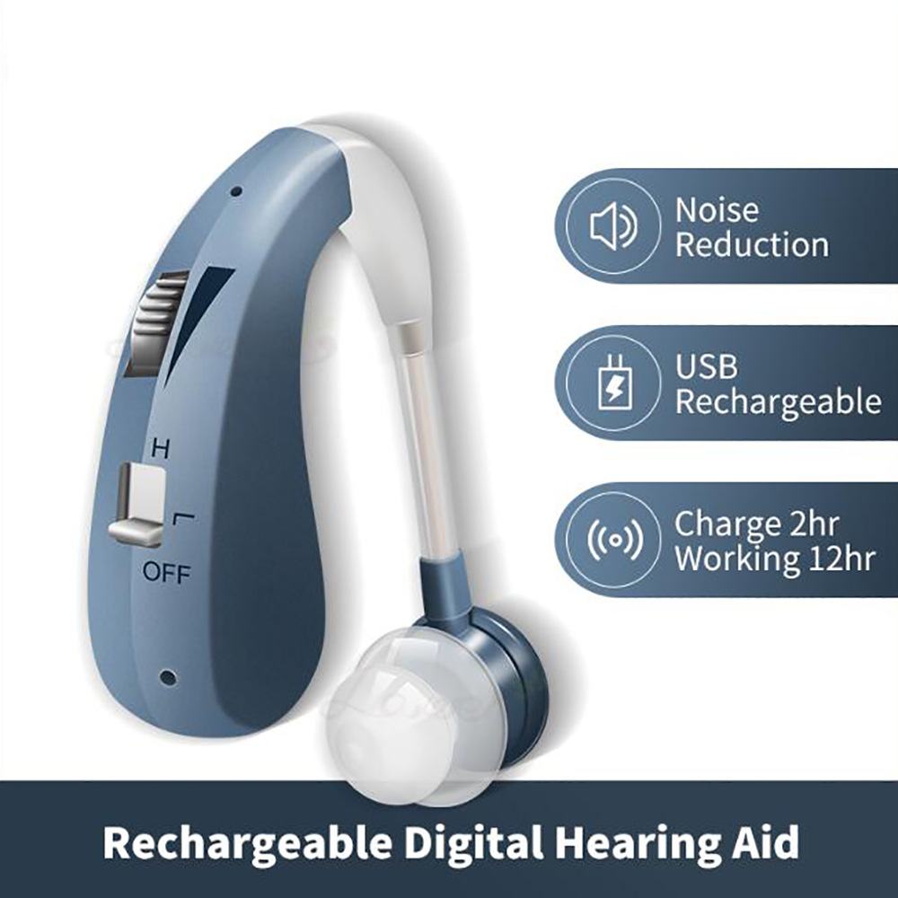 Hearing Aid for the Elderly USB Rechargeable Bearback Hearing Aid Sound Amplifier Sound Collator Cross-border English Version