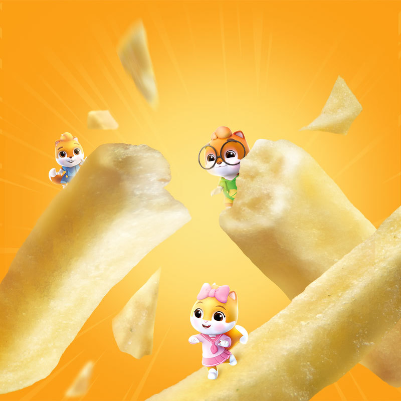 [Three Squirrels_Crispy Fries Weighing] Leisure Children's Healthy Snacks Crispy Fries Non-Expanded
