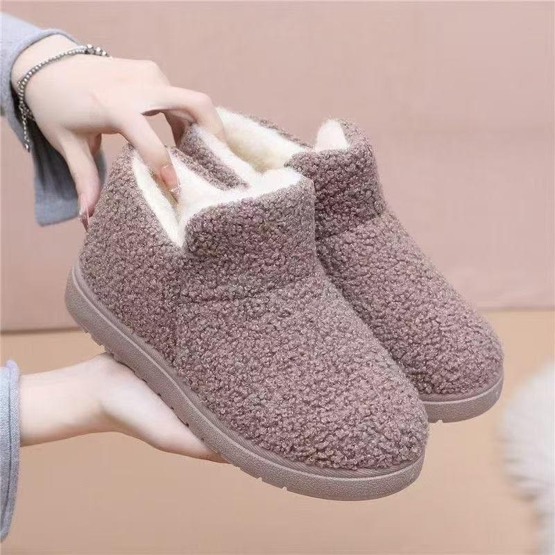 Winter Warm cotton slippers women's indoor thick-soled non-slip warm cotton-padded shoes soft-soled plush confinement loafers