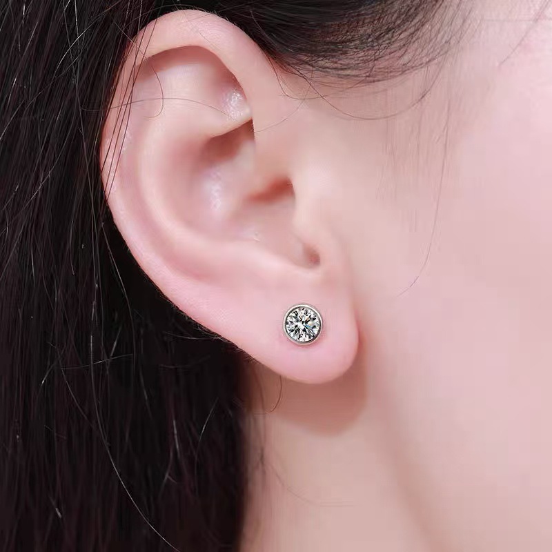 Platinum Pt950 Cultivated Diamond Bubble Earrings Fashion Easiest for Match Classic Bubble Earrings Women's Earrings Factory Direct Sales