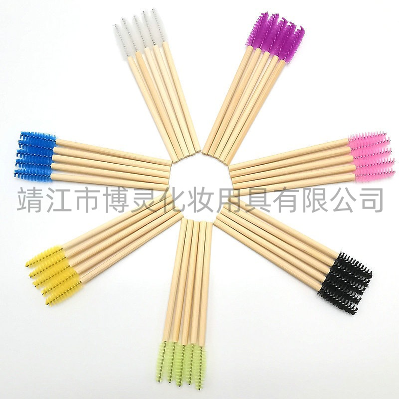Factory wholesale disposable solid bamboo mascara brush eyeliner lip brush lip line