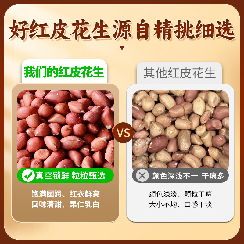 New Arrival Red Peanuts Wholesale Vacuum Packaging Red Peanut Kernels Shelled Peanuts Red Skin Red Peanut Kernels