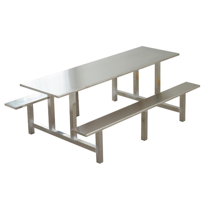 Stainless steel dining table staff restaurant conjoined table and chair dining hall fast food table and chair school student canteen dining table and chair combination