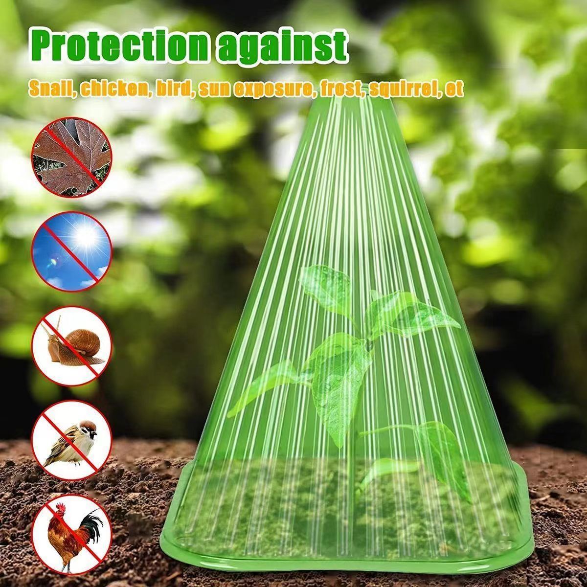 Reusable seedling bell cover square green plant cover from birds pecking frostbite seedling protection cover