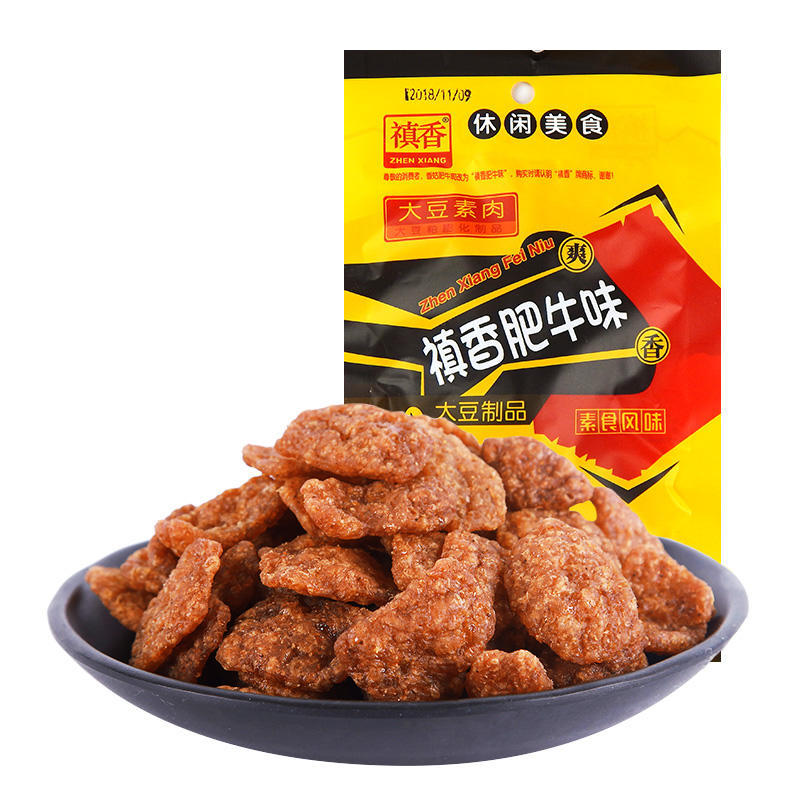 Грибы шиитаке и говядина соевый белок мясо 18г Маленькая упаковка Действительно ароматные ностальгические закуски для пост-90-х Оптовая еда из супермаркета
