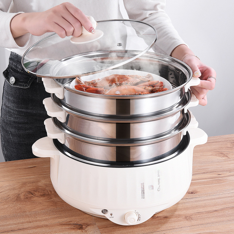Multifunctional Electric Cooking All-In-One Pot Student Dormitory Electric Cooking Pot Household Electric Hot Pot Electric Wok Electric Pot Small Household Appliances