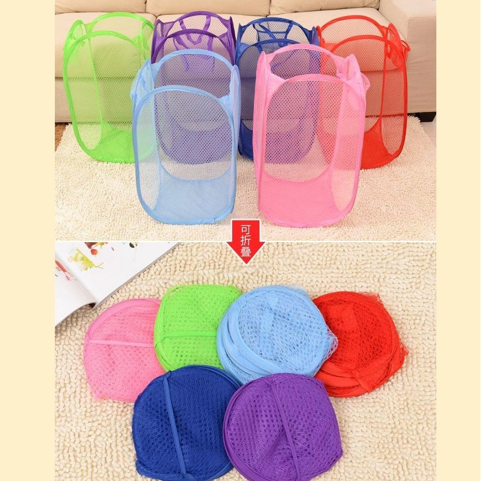 Прямая продажа сетчатой корзины для грязного белья, складная, для хранения игрушек