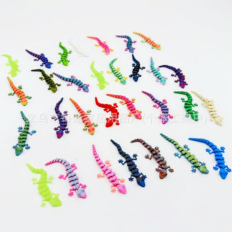 Every Time a 3D Printed Farm Produces Multi-Colored Small Geckos, Cross-Border Mini Movable Jointed Decorative Creative Ornaments Toy Factory Is Created