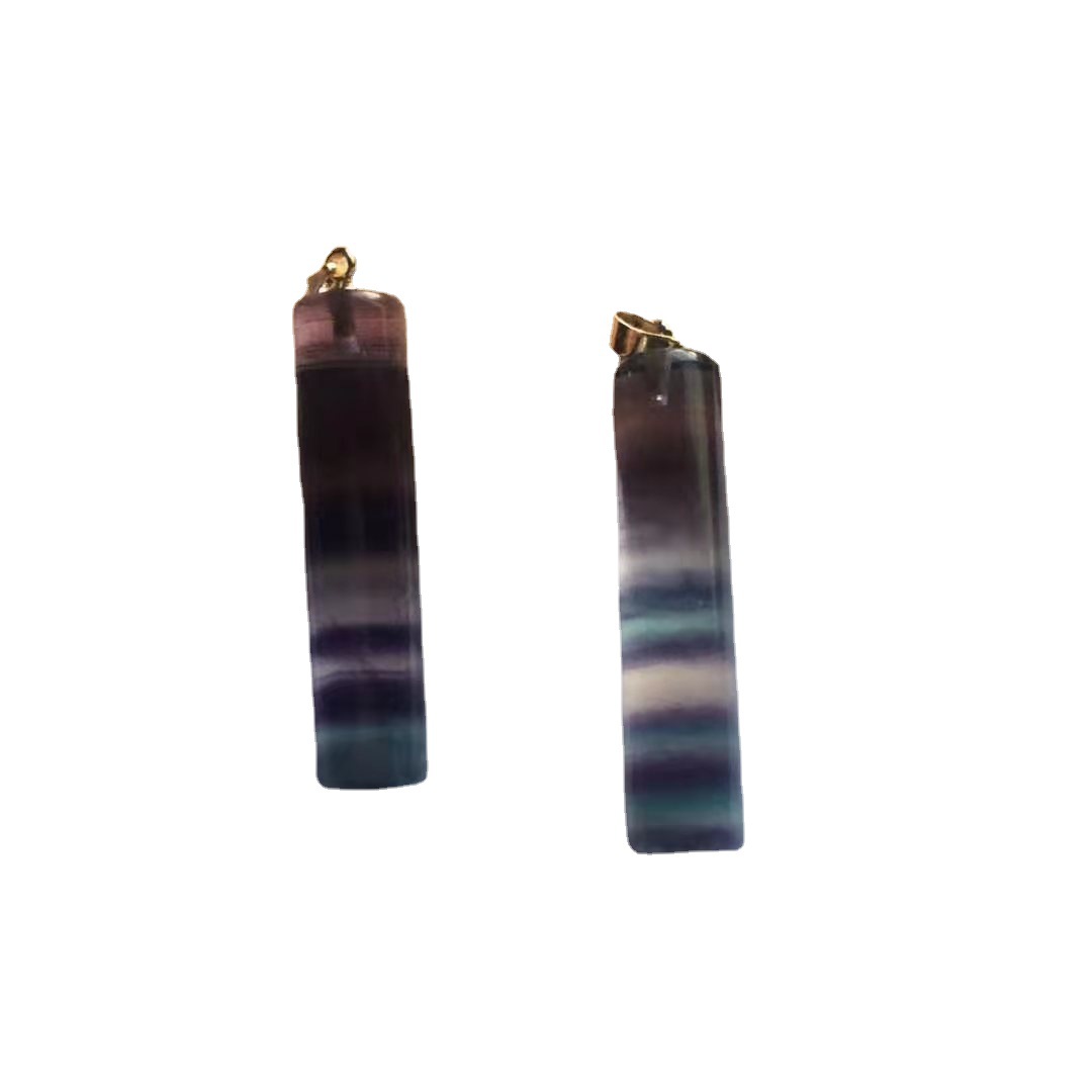 Natural colorful fluorite round bar pendant, crystal transparent, manufacturers supply support single color random hair