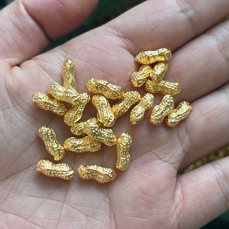 Premium Mini Solid Peanuts Fortune Attracting Peanuts Decorative Ornaments Cornucopia Decorative Items Sand Gold Solid Peanuts