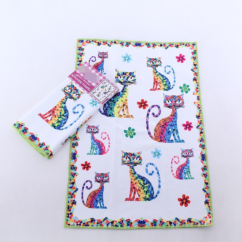 Чайное полотенце на заказ, микрофибровое, с принтом, кухонное полотенце, трансграничная электронная коммерция, чайное полотенце 40*60 см