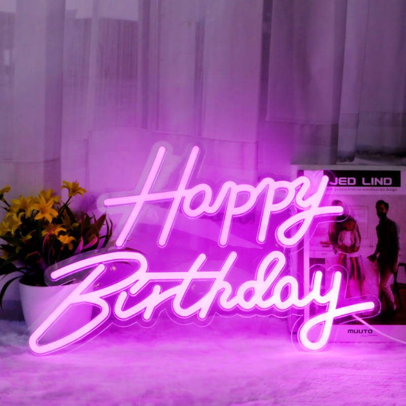Happy Birthday Light Proposal Confession Letter Light Party Scene Layout Led Light Cake Decoration Light Luminous Light Sign