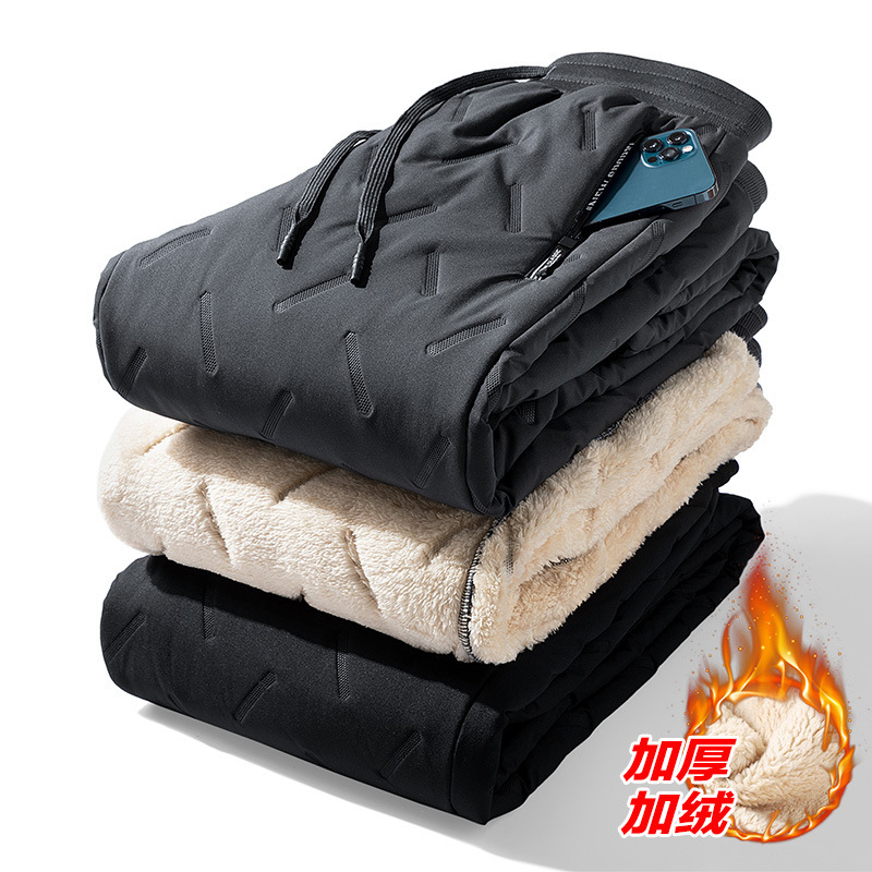 Мужские повседневные брюки осень-зима новинка, брюки из овечьего велюра, утепленные, толстые, теплые, спортивные, свободные, хлопковые брюки