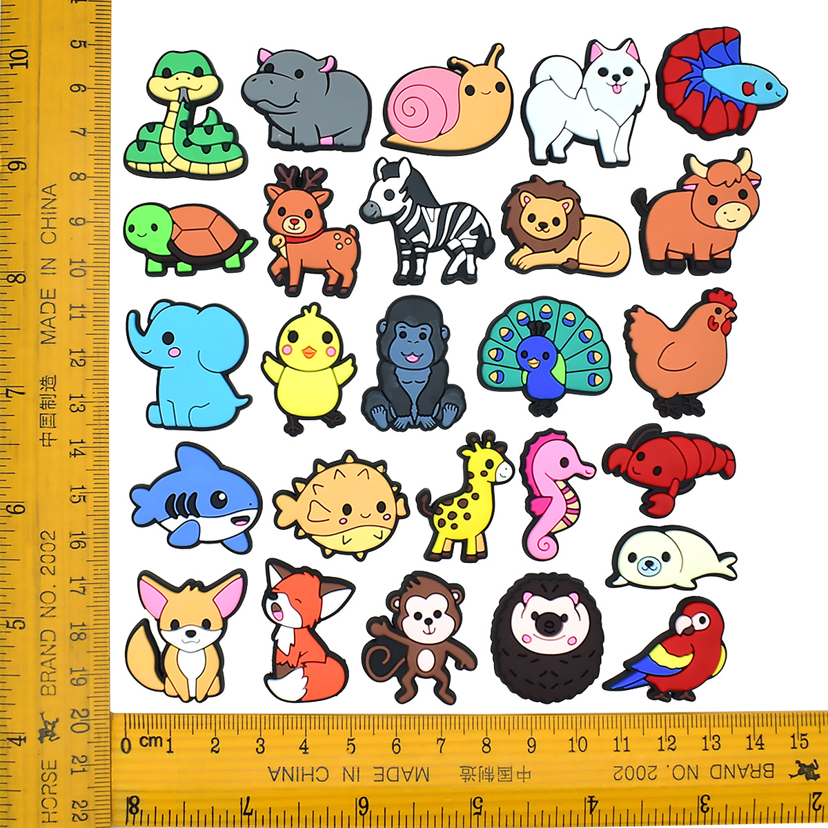Cute Animal Series 50 Pencil Set Universal Soft Rubber Removable DIY Creative Straw Buckle Personal Pen Clip
