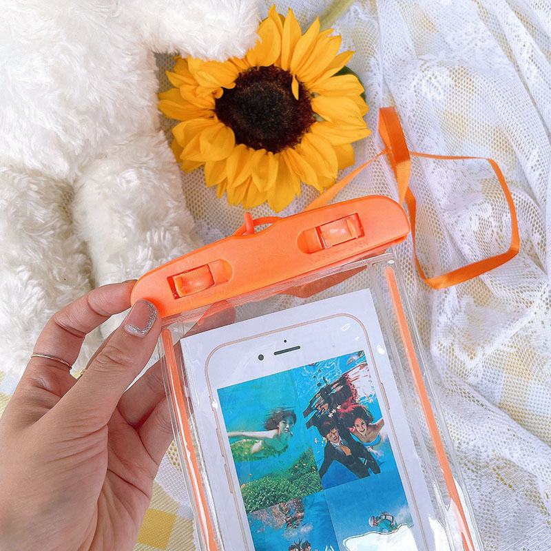 Luminous Mobile Phone Waterproof Bag Swimming Rafting Diving Pvc Fluorescent Mobile Phone Waterproof Transparent Protective Cover Wholesale in Stock