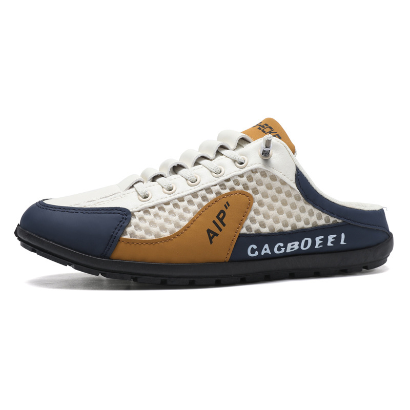 Baotou Half Shoes Men's 2025 Summer New Mesh Breathable Slip-on Lazy Shoes Fashionable All-match Breathable Mesh Shoes