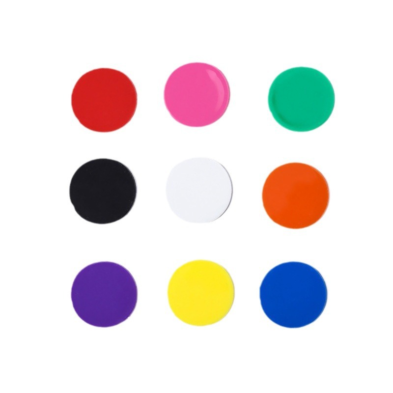 Manufacturers supply solid color small discs color plastic early education chip ornaments 25X1.7mm game integral coins