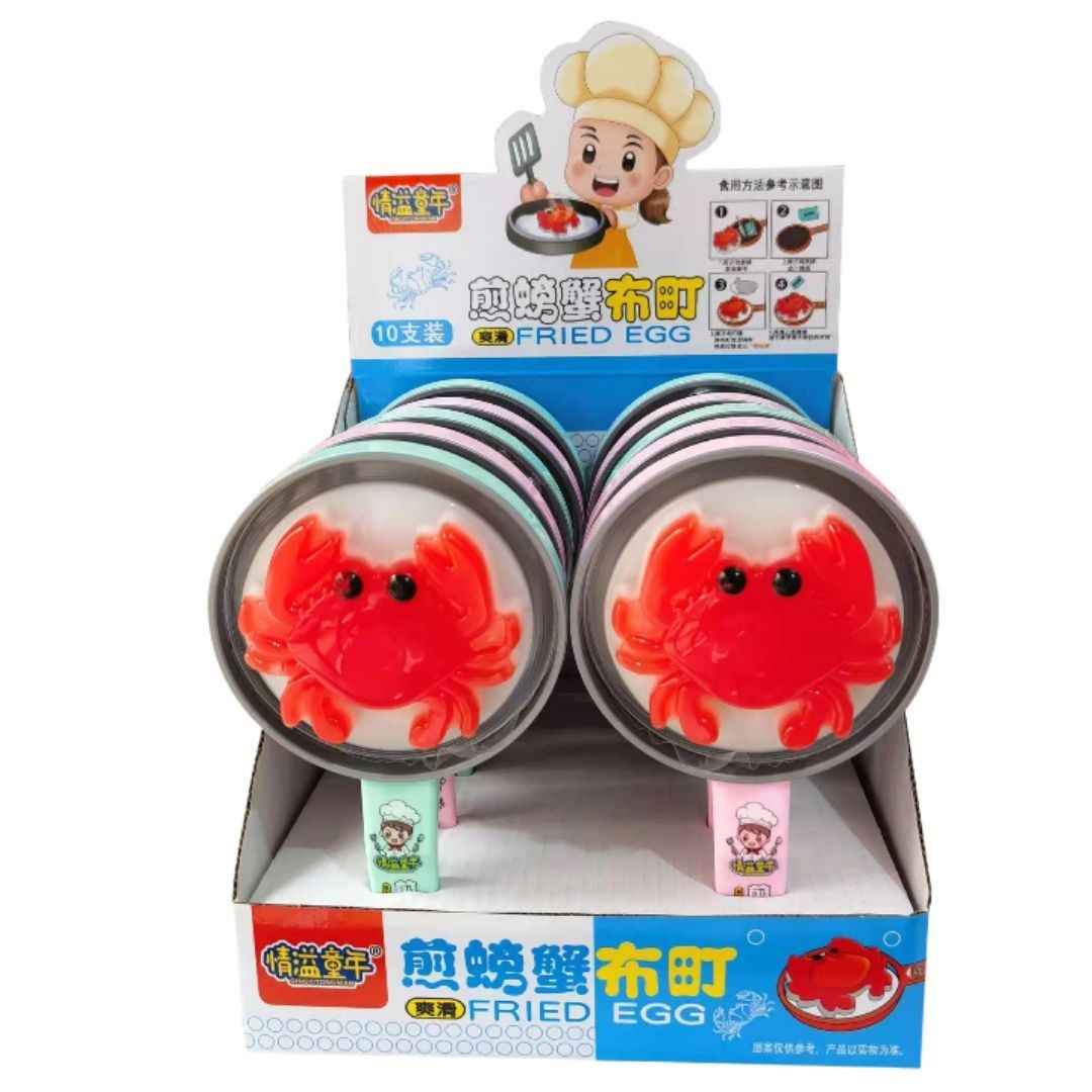 Love Overflowing Childhood Fried Crab Bunchou Popping Candy Crab Shape Jelly Candy Toy Children's Candy Snacks Wholesale