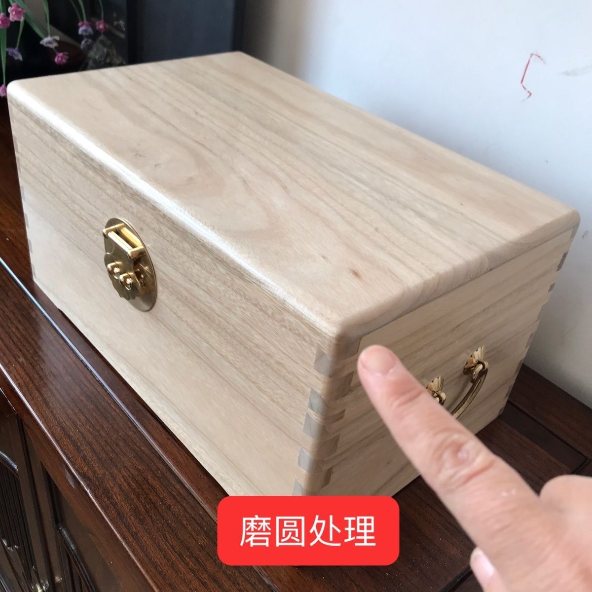 Full Storage Box for Calligraphy and Painting, Wedding Box, Camphor Wood Box, Solid Camphor Wood Rectangular Log Household Box for Storage and Collection