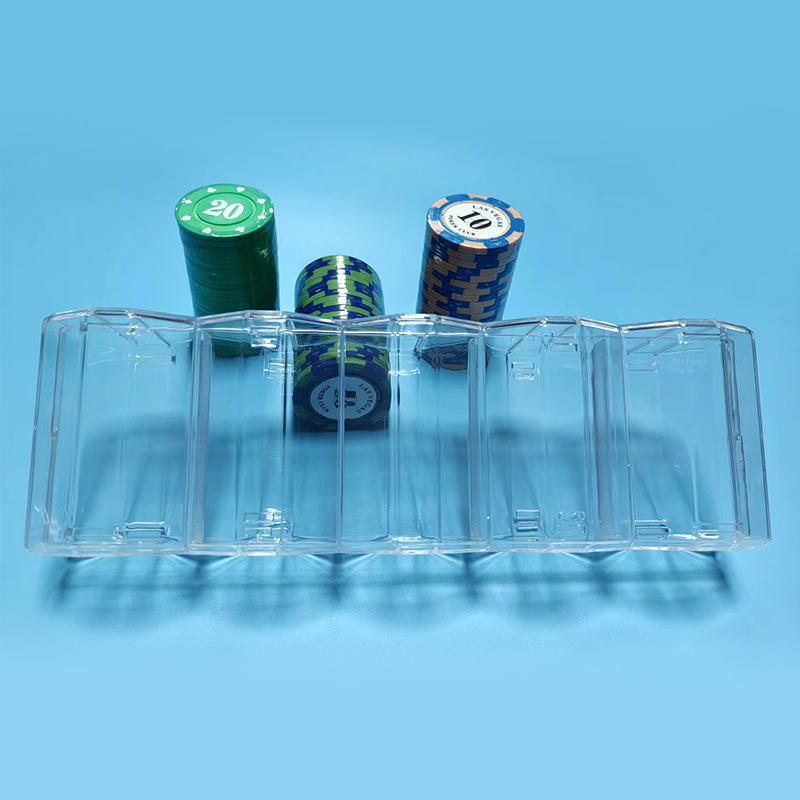 Acrylic Product Chip Box Texas Hold'Em Transparent Card Chip Rack 100 Pieces Transparent Chip Tray