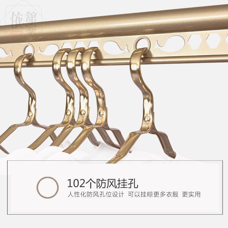 Balcony hand-cranked lifting drying rack double-rod indoor thickened drying rack single-rod double-rod multifunctional drying rack