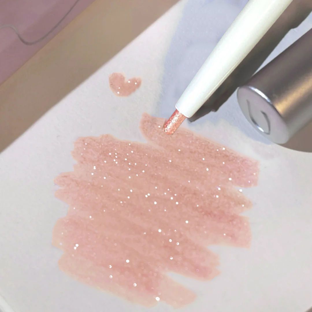 Hisyi's One-Stop Solution for Mom's Silkworm~Single-Head Silkworm Pen with Sparkling Pearlescent Shadow Outline Pen and Brightening Two-In-One