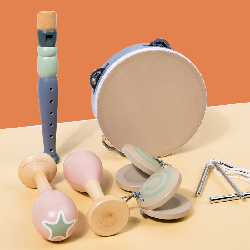 Cross-Border Young Children's Simulated Wooden Box Orff Percussion Instrument Set Early Education Enlightenment Rattle Soundboard Music Toy