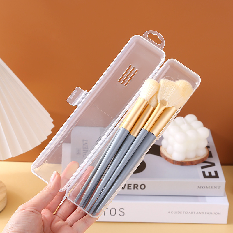 Portable Makeup Brush Storage Box Dust-Proof Pencil Box with Lid Eye Shadow Brush Eyebrow Pencil Organizer Travel Toothbrush Storage Box