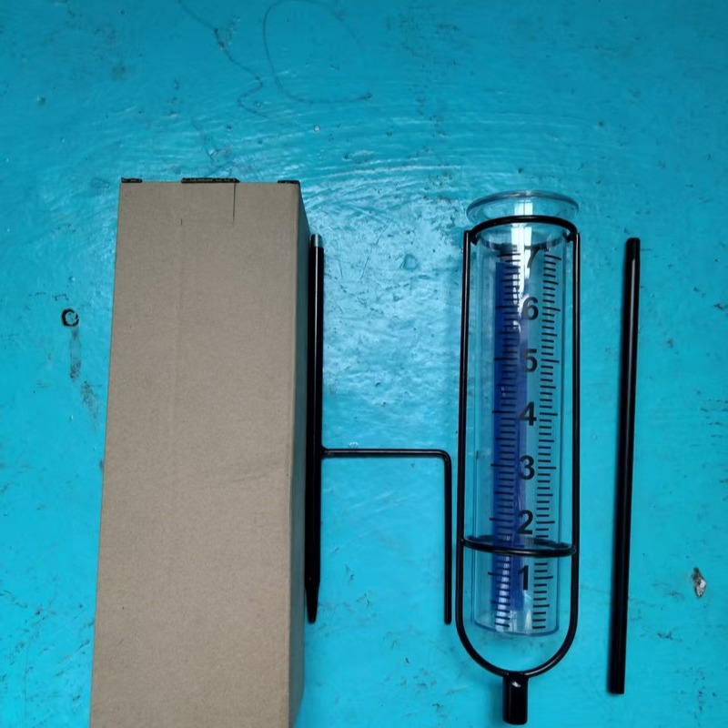 Outdoor Rain Meter with Iron Rod, Anti-Fall, Anti-Scratch, Anti-Scratch, Portable Outdoor Simple Digital Accurate